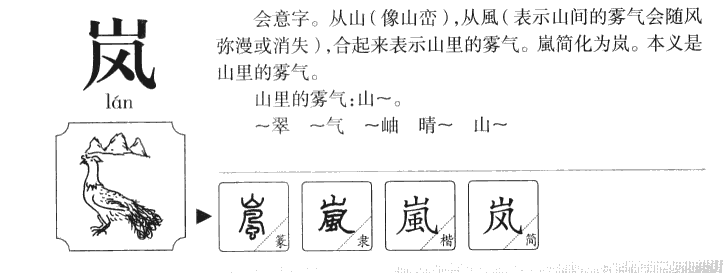 岚字字源字典