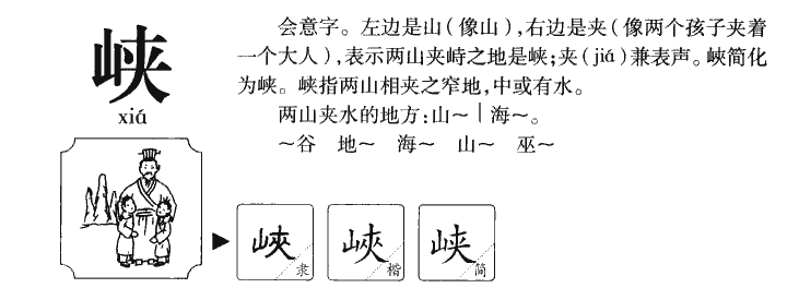 峡字字源字典