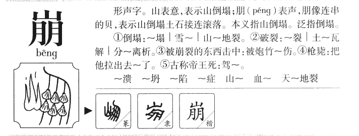 崩字字源字典