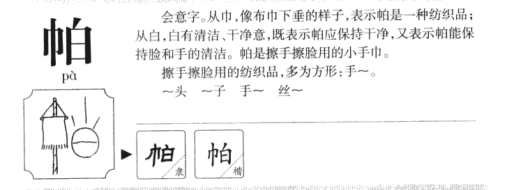 帕字字源字典