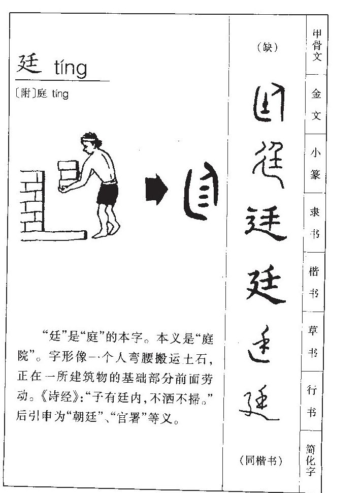 廷字字源字典