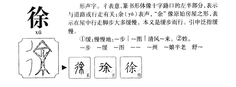 徐字字源字典