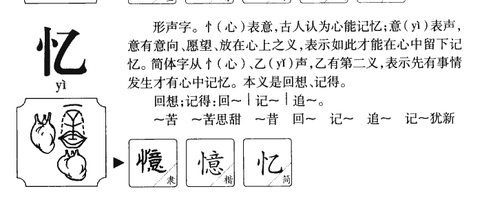 忆字字源字典