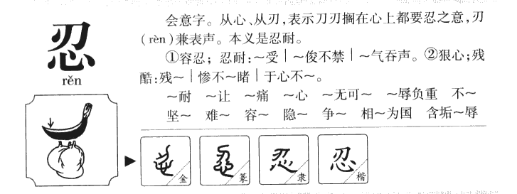 忍字字源字典