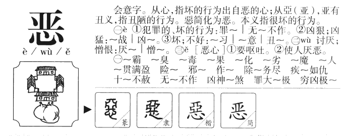 恶字字源字典