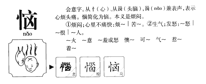 恼字字源字典