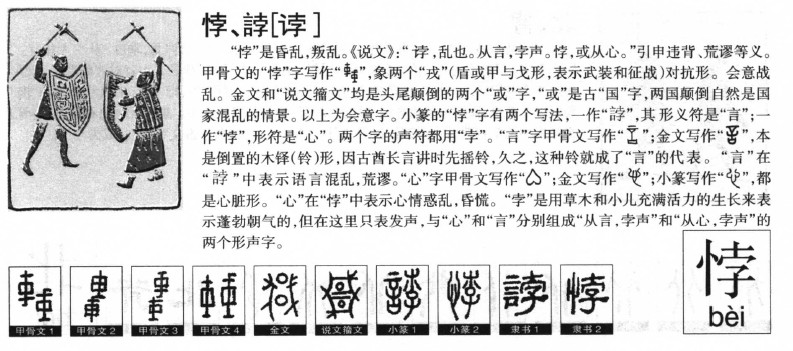 悖字字源字典