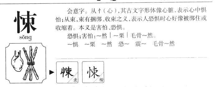 悚字字源字典