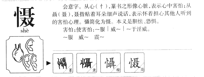 慑字字源字典