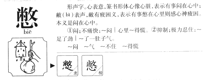 憋字字源字典