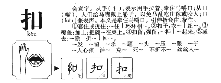 扣字字源字典