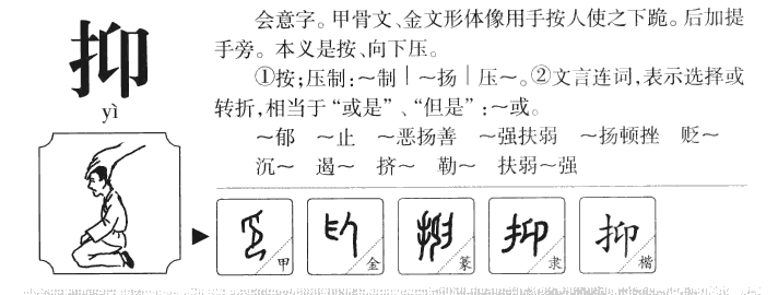 抑字字源字典