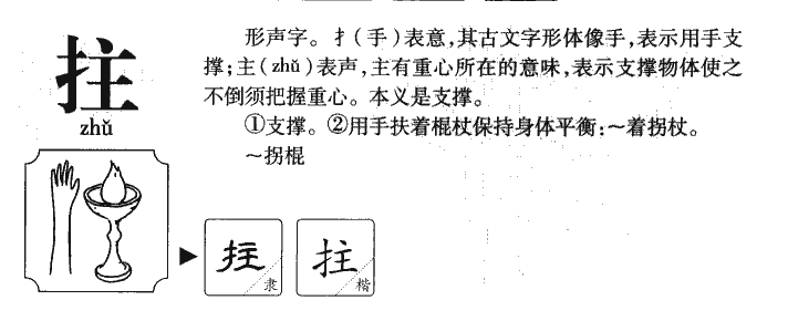 拄字字源字典