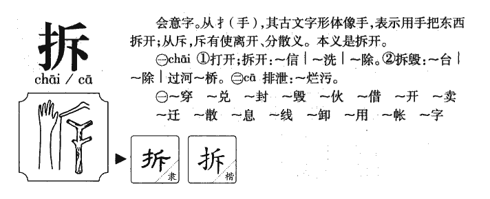 拆字字源字典