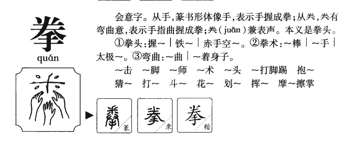 拳字字源字典