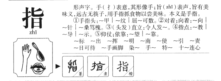 指字字源字典