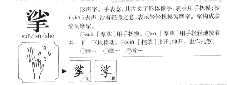 挲字字源字典