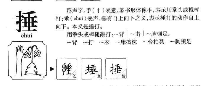 捶字字源字典