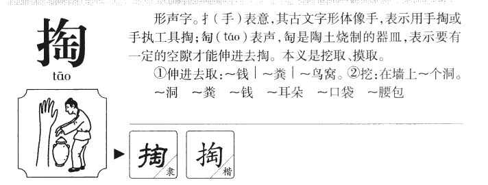 掏字字源字典