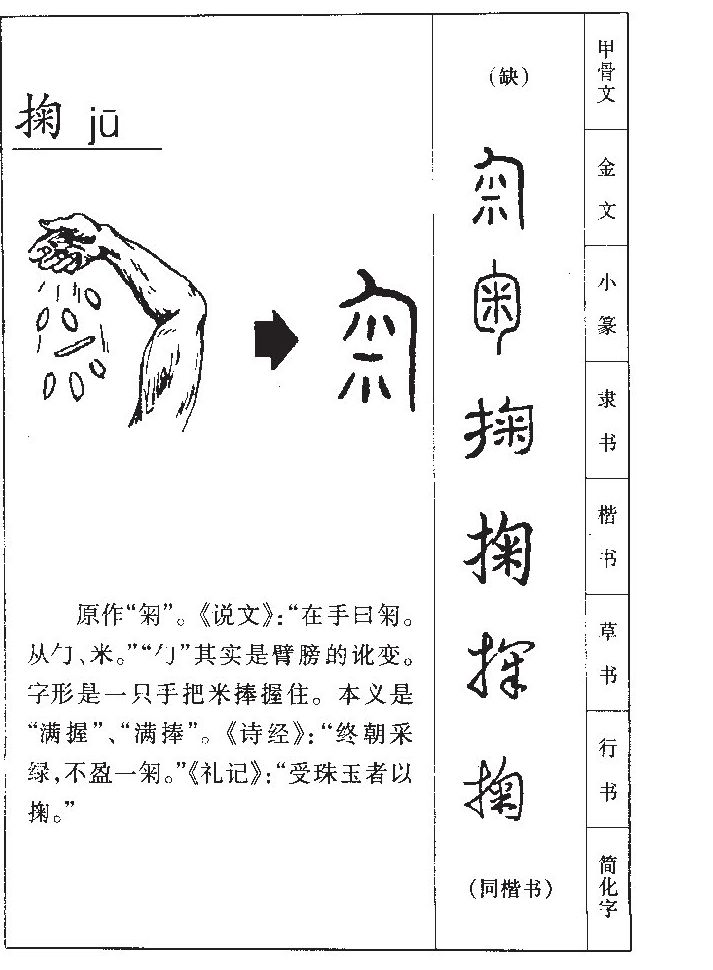 掬字字源字典