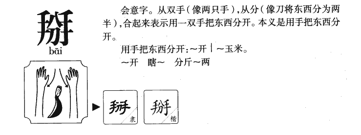 掰字字源字典