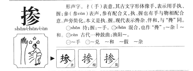 掺字字源字典