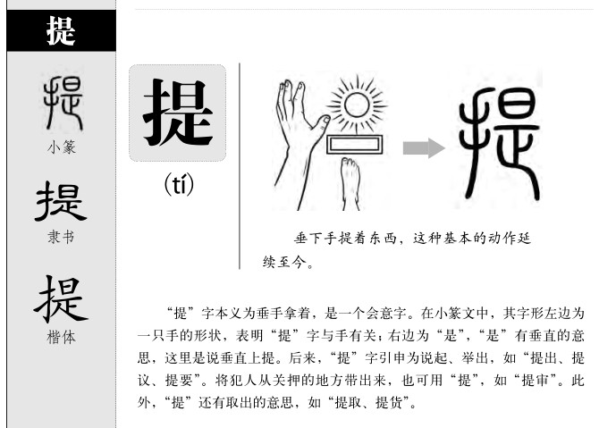 提字字源字典