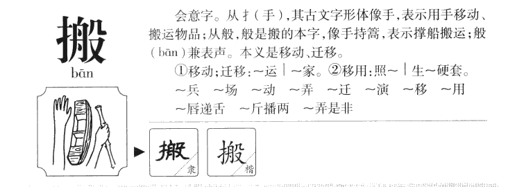 搬字字源字典