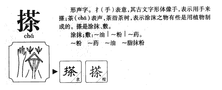 搽字字源字典