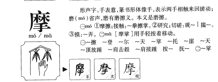 摩字字源字典