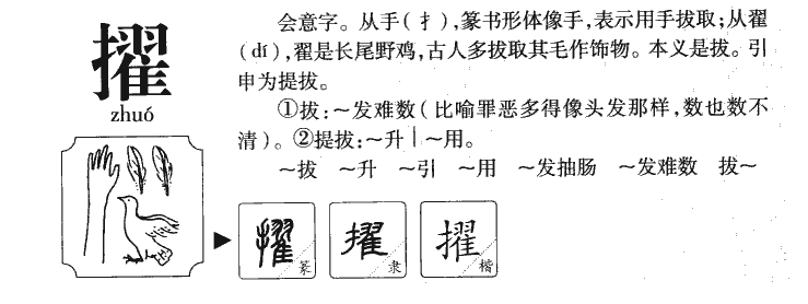 擢字字源字典