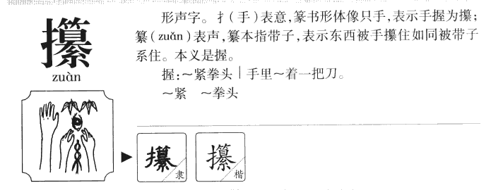 攥字字源字典