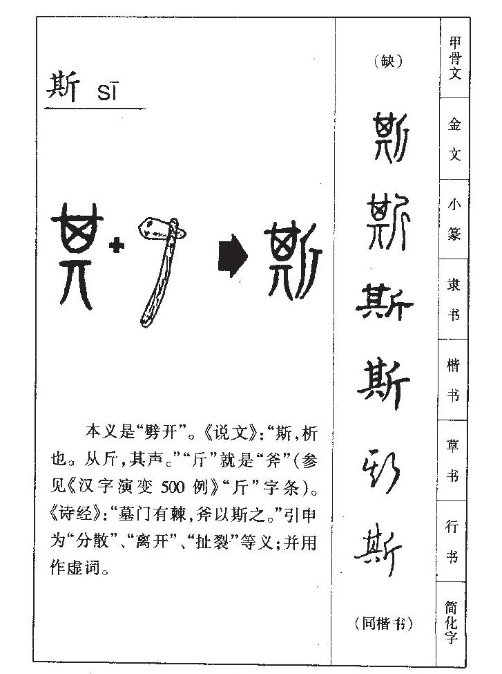 斯字字源字典