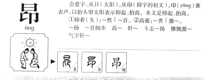 昂字字源字典