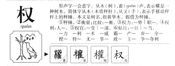 权字字源字典