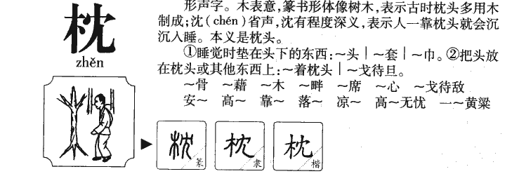 枕字字源字典