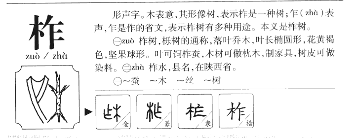 柞字字源字典