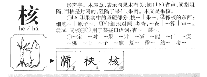 核字字源字典