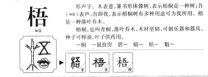 梧字字源字典