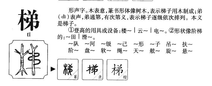 梯字字源字典