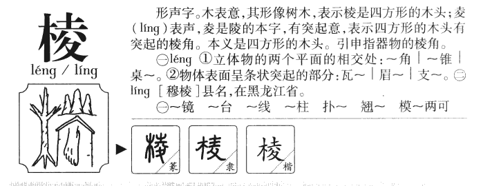 棱字字源字典