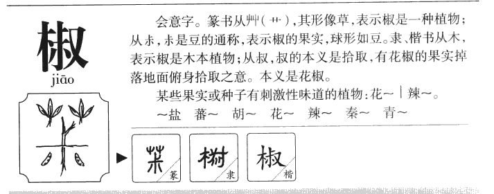 椒字字源字典