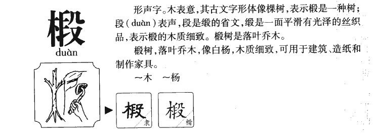 椴字字源字典