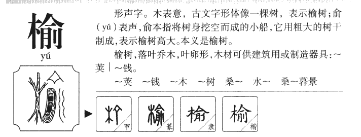 榆字字源字典