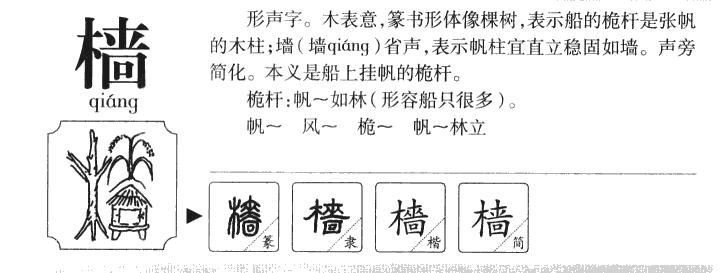 樯字字源字典