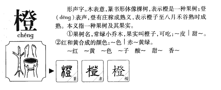 橙字字源字典