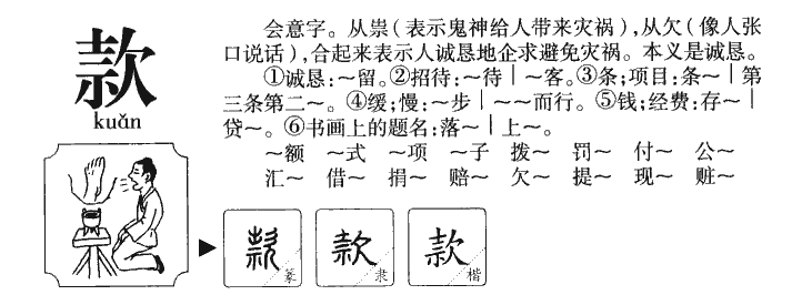 款字字源字典