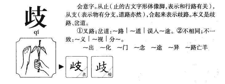 歧字字源字典