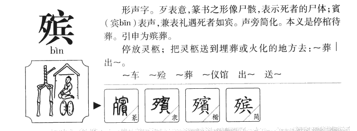 殡字字源字典