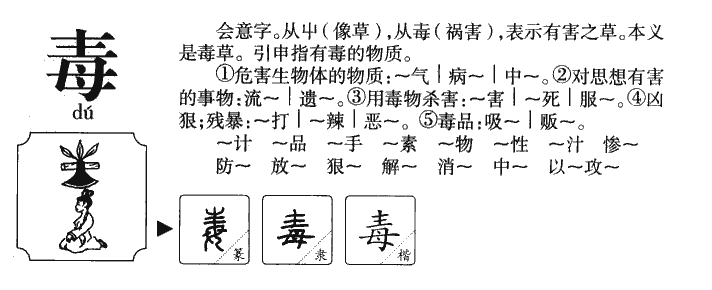 毒字字源字典